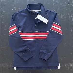 Janie and Jack Classic Navy Sweater with Red and White Stripes